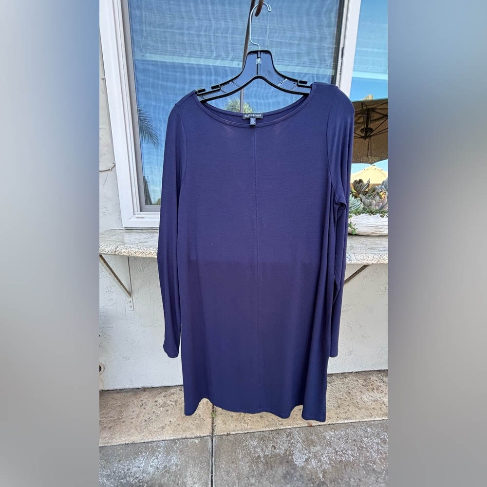 Eileen Fisher Deep Blue Long Sleeve Tunic/Dress